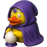 Seer Duck Figurine – Mystic Duck with Crystal Ball for Fantasy Desk Decor, Shelf Display, or Witchy Gift
