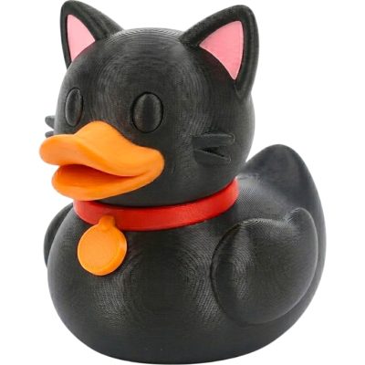 Black Cat Duck Collectible Figurine - Unique Desk Decor for Collectors - Gift for Adults