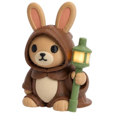 Hermit Bunny Collectible Figurine - Unique Desk Decor for Adults