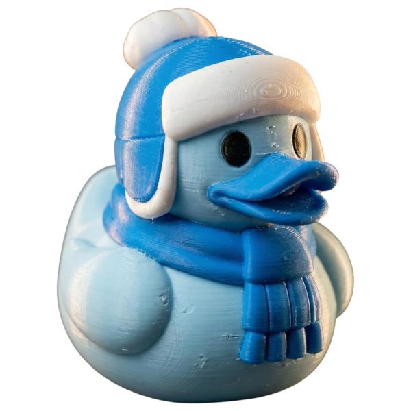 Figurine de canard d&rsquo;hiver avec foulard et tuque