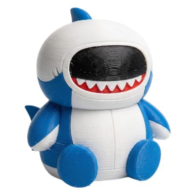 Smiling Shark Robot Collectible Figurine - Unique Desk Decor for Adults