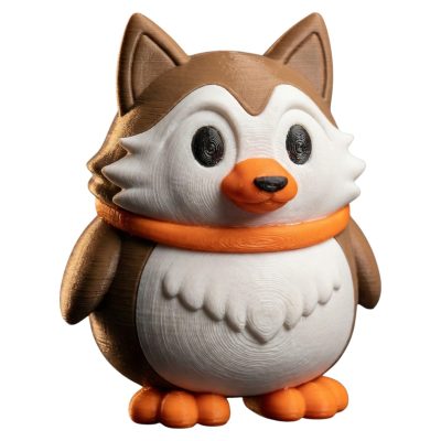 American Eskimo Penguin Figurine – Cute Animal-Inspired Desk Buddy, Arctic Woodland Fusion Decor, Whimsical Shelf Sculpture for Home or Office