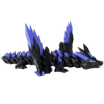 Articulated CrystalWing Dragon Figurine – Dragonstone Abyss – Desk Fidget for Teens & Adults – Stress Relief & Collectible – 3D Printed in Canada — 3D Printed Collectible by 3DCentral