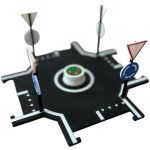 Modular Roundabout Road Tile for Hot Wheels – 3D Printed Intersection with Yield Signs & Center Island – Expandable Track Accessory