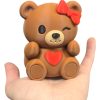 Sweetheart Teddy Bear Cub Figurine with Red Bow & Heart — 3D Printed Bears by 3DCentral