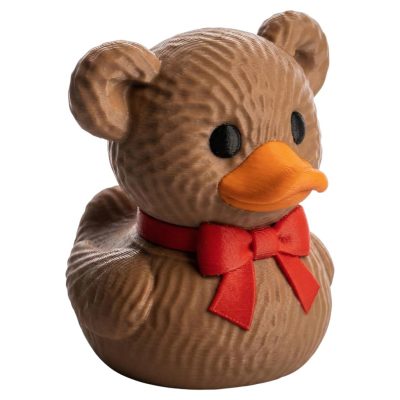 Teddy Bear Duck Figurine with Bow – Cute Hybrid Bear-Duck Sculpture for Desk, Shelf, or Gift Display – Collectible Décor for Teens & Adults – DV