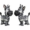 Cartoon Zebra Duo Figurines — 3D Printed Articulated Figurines by 3DCentral