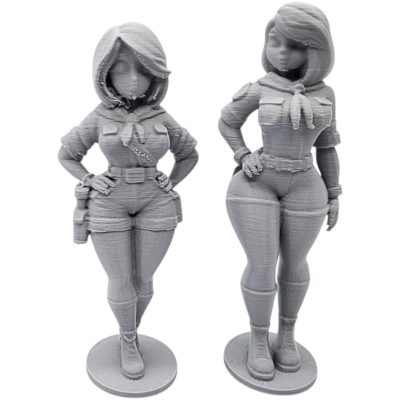 2 Female Scout Master Figurines – Detailed Leader Pose Statues for Display or Painting – 3D Printed in Canada — 3D Printed Collectible by 3DCentral