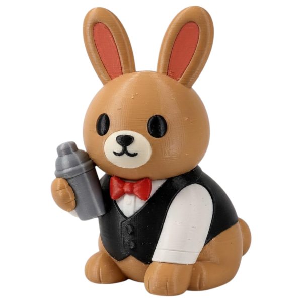 Bartender Bunny Figurine