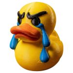 Emotional Damage Duck Figurine – Funny Crying Duck Meme Decor, 3D Printed Collectible for Desk, Shelf or Gifting