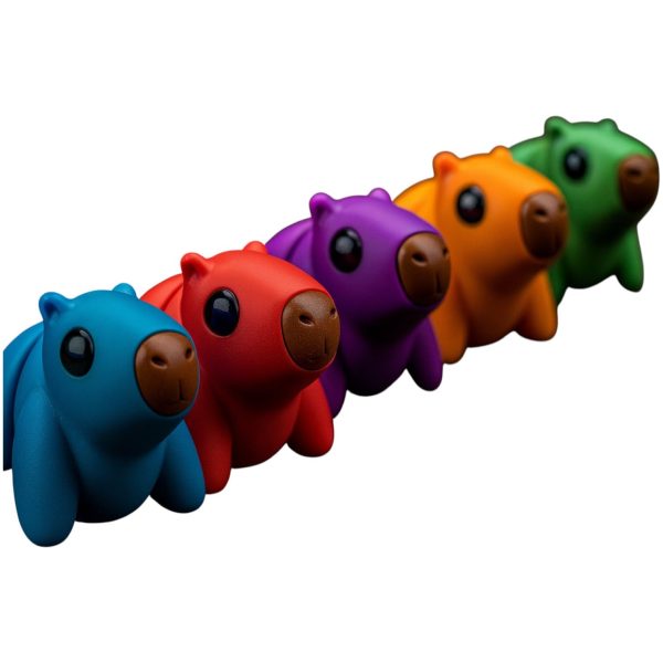 Lot de 5 mini figurines de capybara