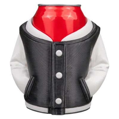 Varsity Jacket Can Holder Sleeve – Funny Soda or Beer Can Cooler for Gamers, Parties & Gifts – Unique Novelty Drink Accessory – 3D Printed in Canada