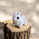 Mini Baby Bunny Figurines – Set of 5 Chonky White Rabbit Minis with Big Eyes & Pink Noses – Kawaii Wigglitz Spring Decor