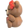 Sweetheart Teddy Bear Cub Figurine with Red Bow & Heart — 3D Printed Bears by 3DCentral