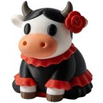 Flamenco Cow Collectible Figurine - Unique Desk Decor for Adults