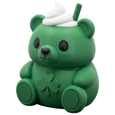 Shamrock Shake Teddy Bear Cub Figurine – St. Patrick's Day Green Collectible with Clover Detail & Whipped Top – Holiday Shelf Décor Gift for Adults & Teens