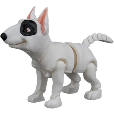 Rex The Bull Terrier Articulated Dog Figurine – Poseable Collectible Fidget for Desk, Shelf, or Gift Display – 3D Printed in Canada — 3D Printed Collectible by 3DCentral
