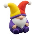 Medieval Jester Gnome Figurine – Colorful Sitting Sculpture for Desk, Shelf, or Garden Display – Collectible Funny Gnome Decor for Teens & Adults