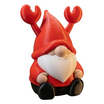 Lobster Gnome Figurine – Red Coastal Garden Gnome with Claw Antennae – Nautical Shelf Decor for Beach Lovers, Crustacean Collectors & Summer Vibes – 3D Printed in Canada — 3D Printed Collectible by 3DCentral
