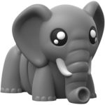 Cute Elephant Figurine with Big Eyes
