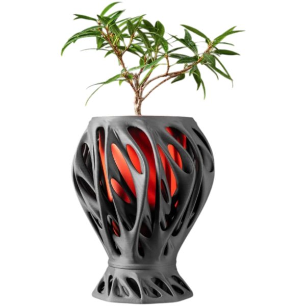Black Sculptural Planter Pot