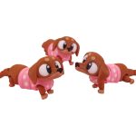 5-Pack Mini Baby Sausage Dog Figurines