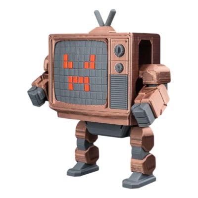 Tubotron Vintage TV Robot Figurine – Retro-Inspired Collectible Display Figure for Desk, Shelf & Media Room – Geeky Robot Decor Gift – 3D Printed in Canada — 3D Printed Collectible by 3DCentral