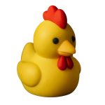 Rooster Duck Figurine – Funny Yellow Duck with Red Comb & Wattle Hybrid Design for Desk, Shelf, or Collectible Display – Farm Animal Mashup Gift