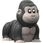 Cute Articulated Gorilla Figurine with Big Eyes