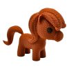 Knitted Horse Figurine – Faux-Yarn Pony Sculpture with Flowing Mane and Curly Tail – 3D Printed in Canada — 3D Printed Collectible by 3DCentral