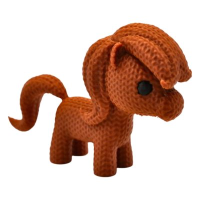Knitted Horse Figurine – Faux-Yarn Pony Sculpture with Flowing Mane and Curly Tail – 3D Printed in Canada — 3D Printed Collectible by 3DCentral