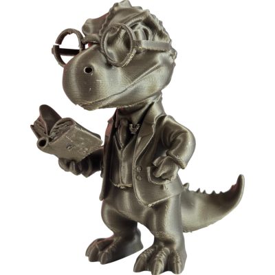 Professor Rex Figurine – Scholarly Dinosaur Statue with Glasses and Book for Desk or Shelf Display – 3D Printed in Canada — 3D Printed Collectible by 3DCentral