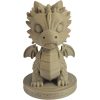 Baby Dragon on Block Figurine – Whimsical Wood-Style Sculpture with Playful Pose & Base Platform – Fantasy Desk or Shelf Collectible – 3D Printed in Canada — 3D Printed Collectible by 3DCentral