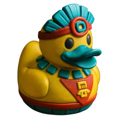 Aztec Priest Duck Figurine – Ancient Mesoamerican Style Rubber Duck for Collectors & Desk Decor – Fun Gift for Mythology Lovers & History Fans – 3D Printed in Canada — 3D Printed Collectible by 3DCentral