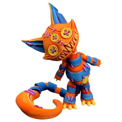 Articulated “Stuffed” Cat Figurine – Quirky Desk Fidget for Teens & Adults (15+) – Stress Relief & Collectible, 3D Printed in Canada — 3D Printed Collectible by 3DCentral
