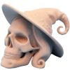 Witch Skull Miniature – Fantasy Skull with Hat for Halloween Displays, RPG Terrain, Spellcaster Dioramas & Gothic Decor – 3D Printed in Canada — 3D Printed Collectible by 3DCentral