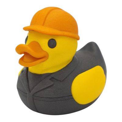 Electrician Duck Figurine – Rubber Duck in Hard Hat & Work Suit for Tradesman Gift or Office Decor – 3D Printed in Canada — 3D Printed Collectible by 3DCentral