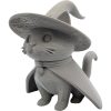 Caped Witch Cat Figurine – Cute Halloween Cat with Hat and Cape, Paintable DIY Decoration or Shelf Ornament – 3D Printed in Canada — 3D Printed Collectible by 3DCentral