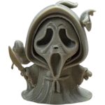 Mini Ghost Mask Figurine – Cute Creepy Hooded Sculpture