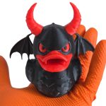 Demon Duck Figurine – Gothic Devil Duck with Red Horns & Bat Wings – Collectible Horror Rubber Duck Display for Teens & Adults – 3D Printed in Canada — 3D Printed Collectible by 3DCentral
