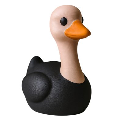 Cute Ostrich Duck Figurine – Funny Long-Neck Black Duck Hybrid Décor with Orange Beak & Cartoon Eyes – Quirky Gift for Animal Lovers & Desk Display – 3D Printed in Canada — 3D Printed Collectible by 3DCentral