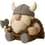 Chonky Viking Gnome Figurine with Axe – Nordic Beard Dwarf Desk Decor for Gamers & Mythology Lovers
