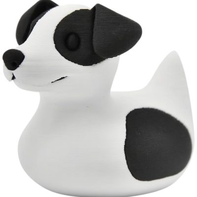 Jack Russell Terrier Duck – Adorable Dog Duck Collectible for Ducking & Cruise Hiding – Dashboard Pet Duck Figurine Gift – Desk & Office Decoration – 3D Printed in Canada — 3D Printed Collectible by 3DCentral