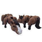 Lazy Horse Pack of 2 – Articulated Collectible Horse Figurines for Desk Toys, Decorative Display, and DIY Painting Fun – 3D Printed in Canada