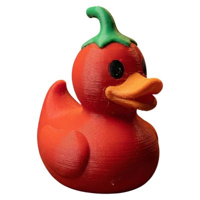Chili Pepper Duck Figurine – Funny Spicy Rubber Duck Decor, Quirky Shelf Display or Gift for Hot Sauce Lovers – 3D Printed in Canada — 3D Printed Collectible by 3DCentral