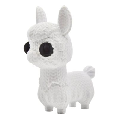 Knitted Llama Figurine – Faux-Stitched Big-Eyed Llama Sculpture with Cozy Plush-Look Texture – 3D Printed in Canada — 3D Printed Collectible by 3DCentral