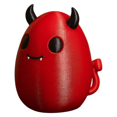 Devil Egg Figurine – Spooky Mini Demon Shelf Decor for Teens & Adults – Gothic Halloween Desk Ornament – Red Kawaii Fantasy Monster – Collectible Gift – 3D Printed in Canada — 3D Printed Collectible by 3DCentral