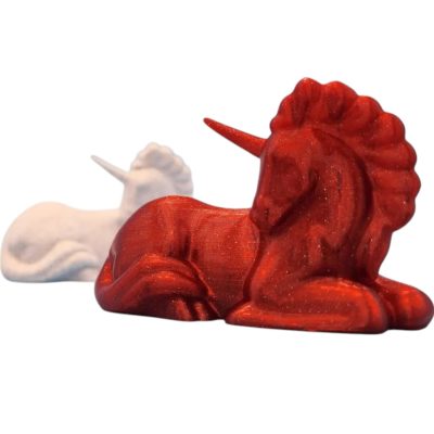 Seated Unicorn Figurine – 3D Printed Mythical Horse Statue with Flowing Mane, Fantasy Creature Décor – 3D Printed in Canada — 3D Printed Collectible by 3DCentral