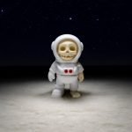 Tiny Skeleton Astronaut Figurine