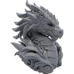 Stone Elder Dragon Bust – Mythical Sculpture with Flowing Spines
